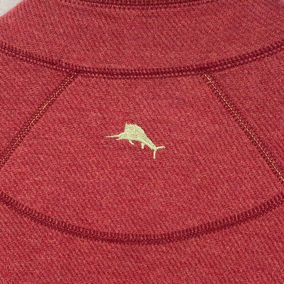 TOMMY BAHAMA Sweater M Mens Flip Side Pro Abaco Reversible 1/4 Zip Pullover Red - Picture 9 of 16